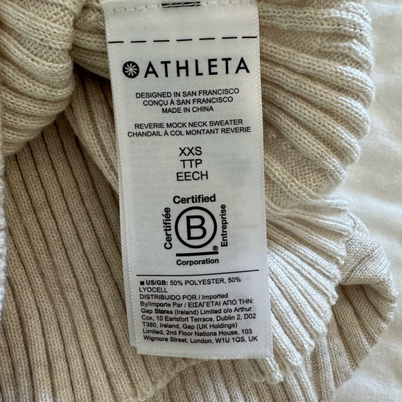 Athleta Reverie ribbed mock neck sweater sea salt - Picture 6 of 7